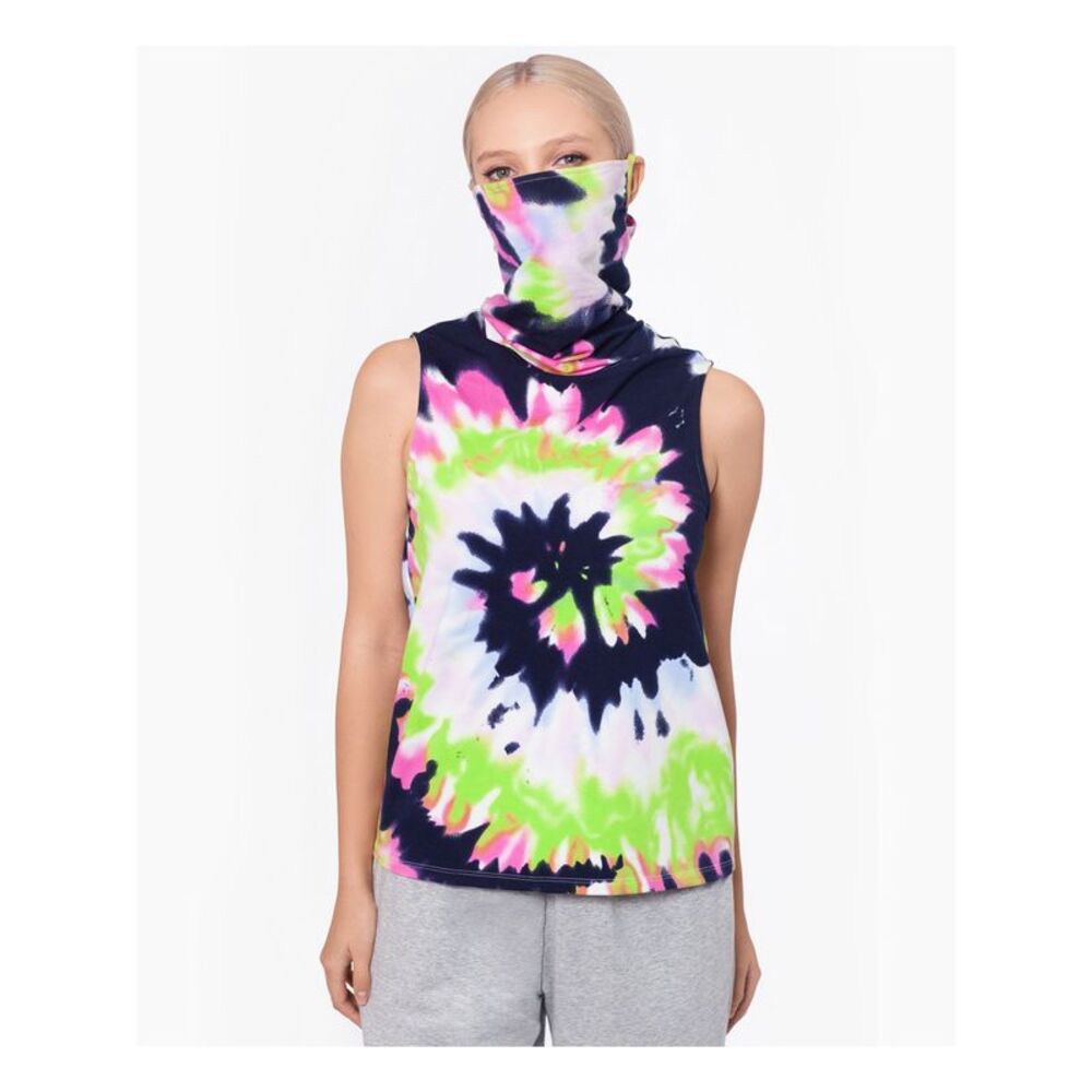 BAM BY BETSY & ADAM Womens White Tie Dye Sleeveless Tank Top L - Picture 3 of 4